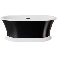Besco Kylpyamme Ziva Black&White, 160 x 75 cm, sifonilla ja ylivuodolla slim gun metal