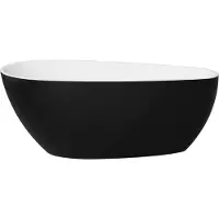 Besco Kylpyamme Goya A-Line Black&White, 160 x 73 cm (sifoni ylivuodolla, kullanvärinen kansi)