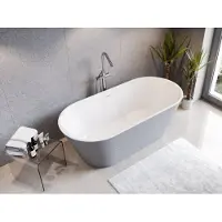 Besco Kylpyamme Deeva Glam Silver, 150 x 75 cm, kromisifonilla