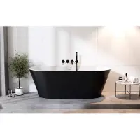 Besco Kylpyamme Deeva Black&White, 170 x 80 cm, Gun Metal -kannella