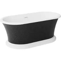 Besco Kylpyamme Ziva Glam Graphite, 160 x 75 cm, vesilukolla ja ylivuodolla Slim White