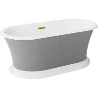 Besco Kylpyamme Ziva Glam Silver, 160 x 75 cm, sifonilla ja ylivuodolla slim gold