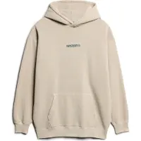 Superdry for man. M2013727A Loose-fitting hooded sweatshirt with beige microprint micrologo print (XL), Casual, Cotton