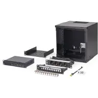 Digitus DN-49101-SET, Seinään asennettava laitekehikko, 6U, 60 kg, Näppäinlukko, Kotelon kiskot, Tehostunut kaapelinhallinta