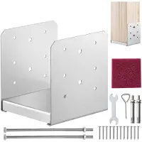 Vevor 152.4x152.4 pylväänjalusta, 1 kpl ruostumattomasta teräksestä valmistettu säädettävä pylvään ankkurikannatin (sisämitta 150 x 139.7), säädettävä pylväänjalusta paviljongin terassin kuistin kaite