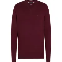 Tommy Hilfiger Pima Org Ctn Cashmere V Neck - Burgundy - L