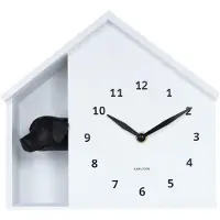 Karlsson seinäkello Peeking Doggy white KA6097WH