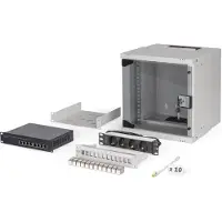 Digitus DN-49100-SET, Seinään asennettava laitekehikko, 6U, 60 kg, Näppäinlukko, Kotelon kiskot, Tehostunut kaapelinhallinta