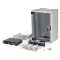 Digitus DN-49102-SET, Seinään asennettava laitekehikko, 9U, 60 kg, Näppäinlukko, Kotelon kiskot, Tehostunut kaapelinhallinta