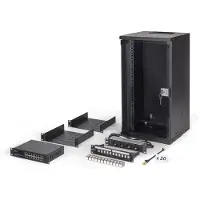 Digitus DN-49105-SET, Seinään asennettava laitekehikko, 12U, 60 kg, Näppäinlukko, Kotelon kiskot, Tehostunut kaapelinhallinta