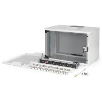 Digitus DN-49202-SET, Seinään asennettava laitekehikko, 7U, 60 kg, Näppäinlukko, Kotelon kiskot, Tehostunut kaapelinhallinta