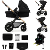 Kinderkraft MOOV 2 4-in-1 Air Yhdistelmävaunut, Pure Black
