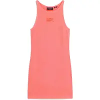 Superdry for woman. W8011595A Pink Embroidered Channel Dress (S), Casual, Sleeveless / Straps, Organic Cotton, Sustainable