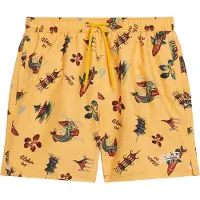 Superdry for man. M3010232A Hawaiian print swimming costume recycled yellow (L), Beachwear, Recycled Polister, Sustainable