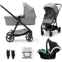 Kinderkraft 3-i-1 NEWLY Yhdistelmävaunut Travelsystem, Moonlight Grey