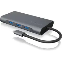 Raidsonic – IB-DK4040-CPD, Langallinen, USB 3.2 Gen 1 (3.1 Gen 1) Type-C, 100 W, 3,5 mm, 10,100,1000 Mbit/s, Antrasiitti, Musta