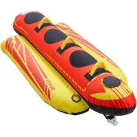 Vevor -hinattavat kumirenkaat veneilyyn, 1–3 hengen puhallettavat venerenkaat ja hinattavat tarvikkeet, 510 paunan kapasiteetti hot dog -vesiurheilukumi veneen vetämiseen – täysnylonsuojus, pehmustetut