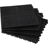 Vevor -lukittuva salaojamatto, 15,7” x 15,7” modulaarinen lukittuva tyyny, 24 kpl liitossalpoja, liukumaton musta PP-salojalattialaatta ja suihkumatto, autotalliin, puutarhaan, keittiöön ja ulkotiloihi