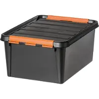 Orthex Säilytyslaatikko kannella 14 l, SmartStore Pro, musta/oranssi