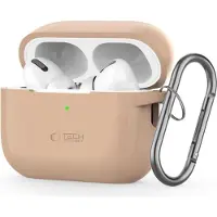 TechProtection Silicone Hook Case for Apple AirPods Pro 1/2 - Beige