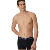 Schiesser 3-Pack Shorts With Woven Elastic Waistband, Black - 95/5 - Black - L