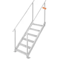 Vevor alumiiniset laituritikkaat venelaituriin, 43–51 tuumaa/109,2–129,5 cm, korkeussäädettävä, 6 askelmaa