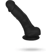 Vuxen Realistic Dildo with Suction Cup and Balls 18 cm Black