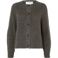 Selected Slwlulu Ls Knit Short Cardigan Noos - Grey - M