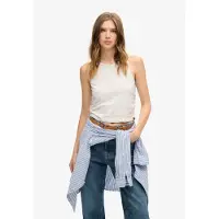 Superdry for woman. W6011843A Grey ruffled tank top (M), Casual, Cotton, Sleeveless / Straps