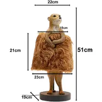 Kare Design-pöytävalaisin Animal Meerkat Fur, Ruskea/ruoste, Olohuone/ruokailutila, Synteettinen materiaali, Design