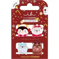 Invisibobble Clipstar Kids Cozy Snowy Friends -hiusklipsisetti – 4 kpl