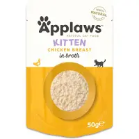 Applaws 48x50g Natural Kitten liemessä kananrinta kissan märkäruoka
