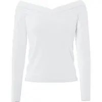Pieces Pcmaliva Ls Offs V-Neck Top Jrs Noos Bc - White - XS
