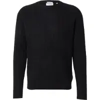 Lindbergh Lambswool Raglan Cable O-Neck Knit - Black - M