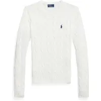 Ralph Lauren Cable-Knit Cotton Crewneck Sweater - White - XL