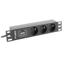 Lanberg PDU-03E-0200-BK, 1U, Vaaka, Musta, 3 AC-pistorasia(a), Tyyppi E, Toiminta/Seikkailu (PDU-03F-0200-IEC-BK)