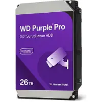 Western Digital WD Purple Pro 3.5" 26 Tt, 7200 RPM, 512 MB, 550 WRL, SATA III -kovalevy (valvontakäyttöön)