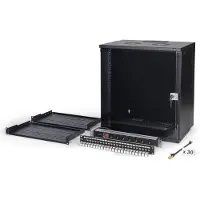Digitus DN-49207-SET, Seinään asennettava laitekehikko, 12U, 60 kg, Näppäinlukko, Kotelon kiskot, Tehostunut kaapelinhallinta