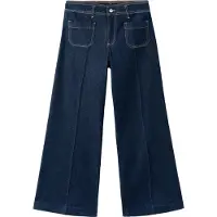 Mango Wide Leg Jeans With Pockets - Navy - 34