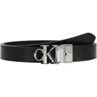 Calvin Klein Vyö 'Adjustable Reversible Monogram Buckle' musta
