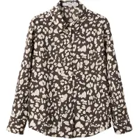 Mango Printed Straight Shirt - Brown - XS