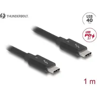 DeLOCK 81249, Mies, Mies, 1 m, 40 Gbit/s, Musta, Kulta