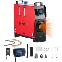 Vevor dieselkäyttöinen ilmalämmitin, 12-24V 5-8KW, nopeasti lämmittävä dieselkäyttöinen pysäköintilämmitin kaukosäätimellä ja sinisellä LCD-kytkimellä, hiljainen, esilämmitystoiminto, matkailuautoihin