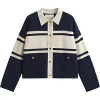 Gant Color Blocked Cardigan - Navy - M