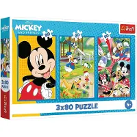 Trefl DISNEY MICKEY MOUSE Palapelisetti Mikki Hiiri -tiimi, 3 x 80 palaa