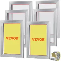 Vevor silkkipainosarja Silkkipainokehys 10x14in 110 Count Mesh 6 kpl