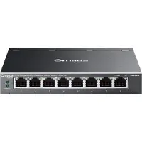 TP-LINK Omada ES208GP - 8-porttinen hallittava Gigabitin PoE+-kytkin, musta