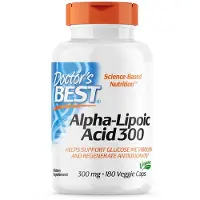 Doctors Best , Alfa-Lipoihidi 300, 300 mg, 180 Kasvispilleriä
