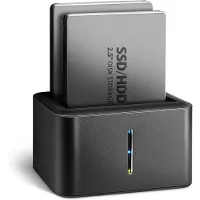 Axagon Clone Dual SATA III 6G 2.5" HDD/SSD -telakointiasema, 3.2 Gen1 Micro-USB-B, musta