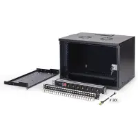 Digitus DN-49203-SET, Seinään asennettava laitekehikko, 7U, 60 kg, Näppäinlukko, Kotelon kiskot, Tehostunut kaapelinhallinta